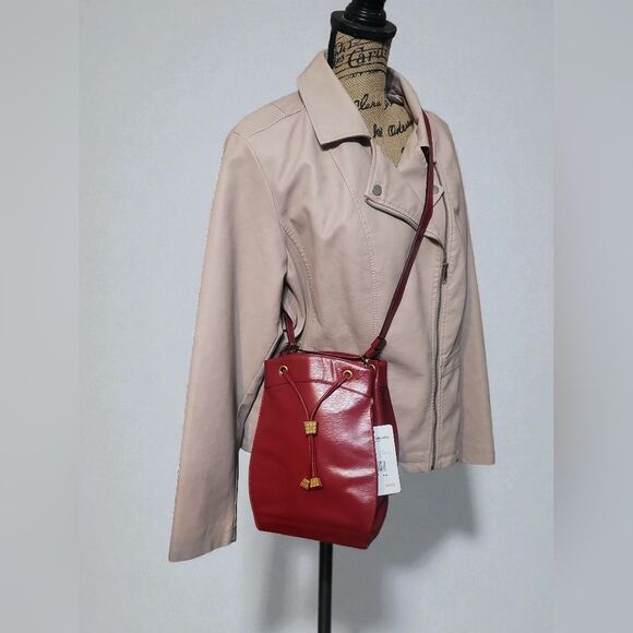 Christian Dior Vintage Red Drawstring Bucket Bag in EUC - Picture 2 of 16